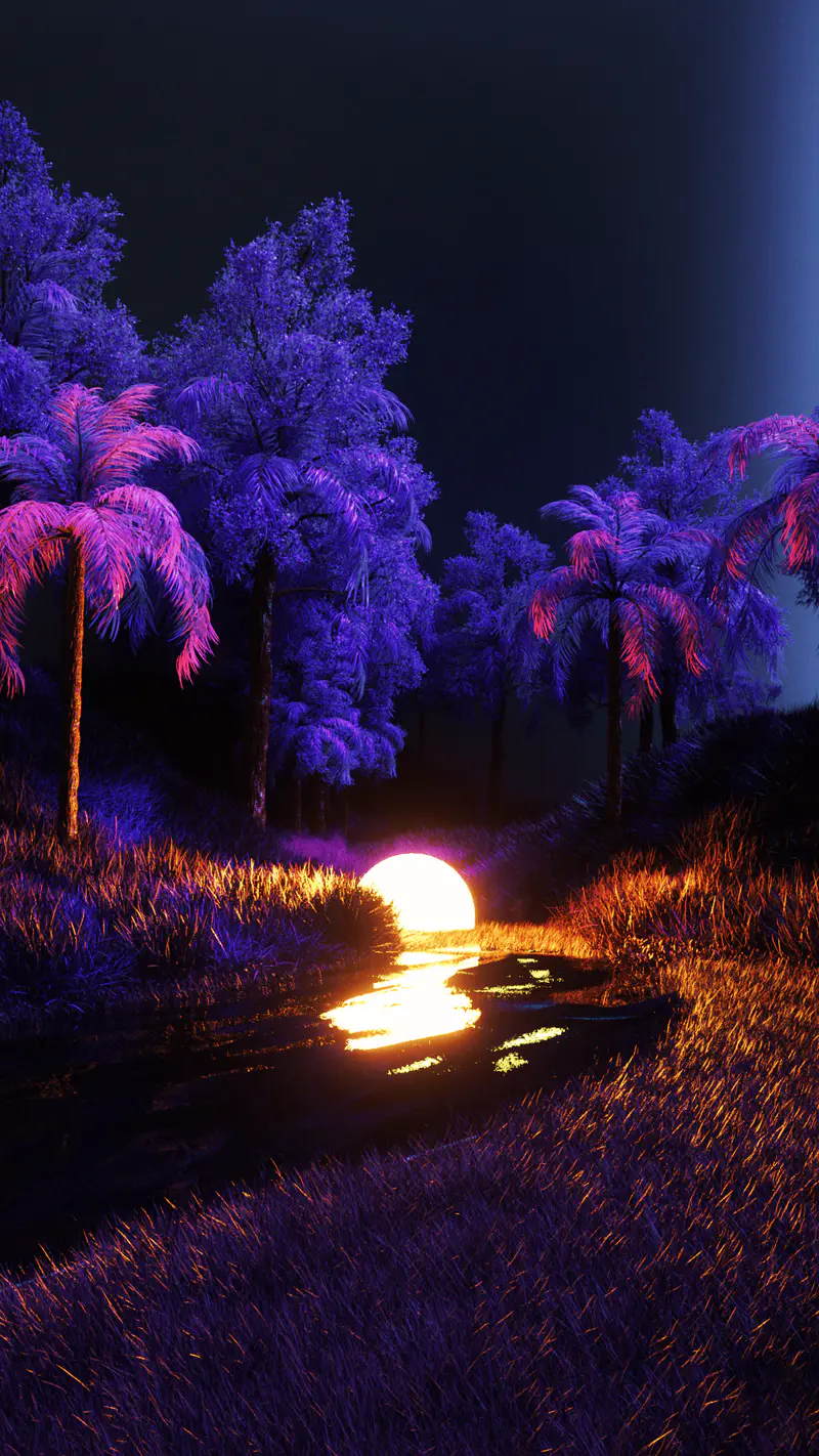 God of Art in Purple World, digital artwork by Ottis Ots