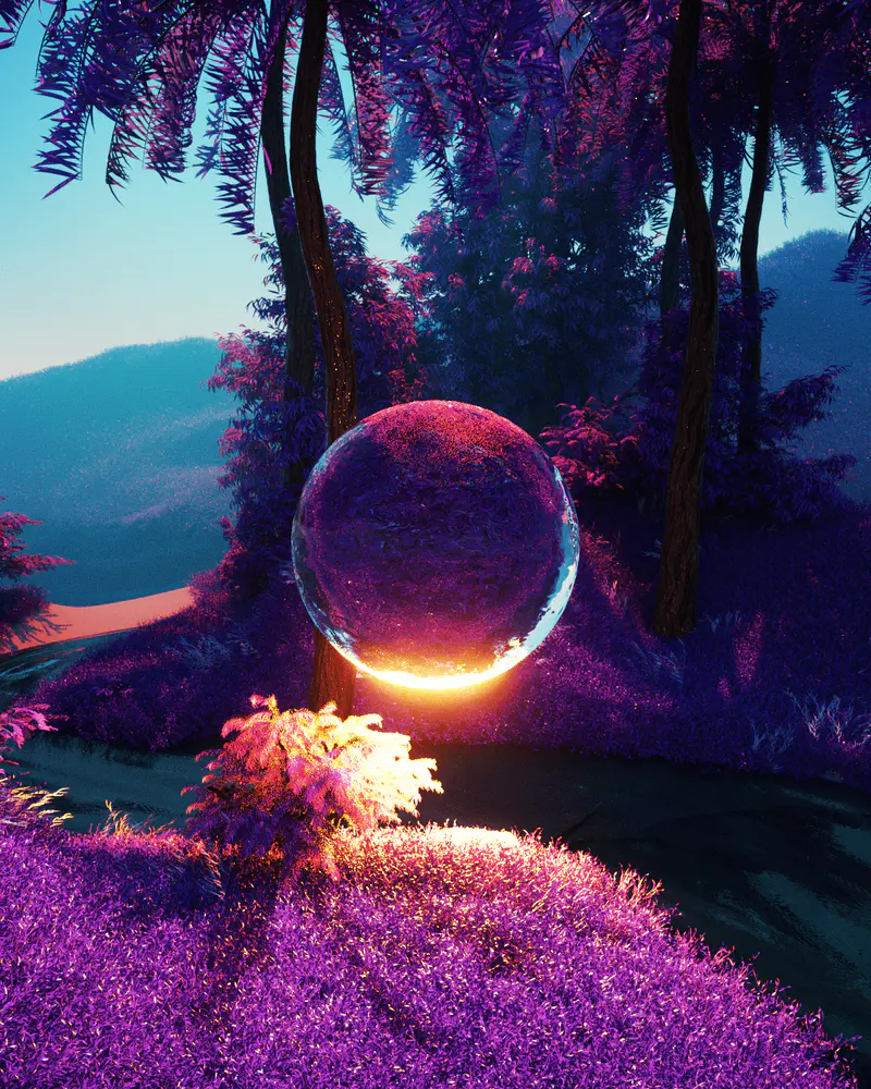 Purple Valley #13 Maldives, digital artwork by Ottis Ots