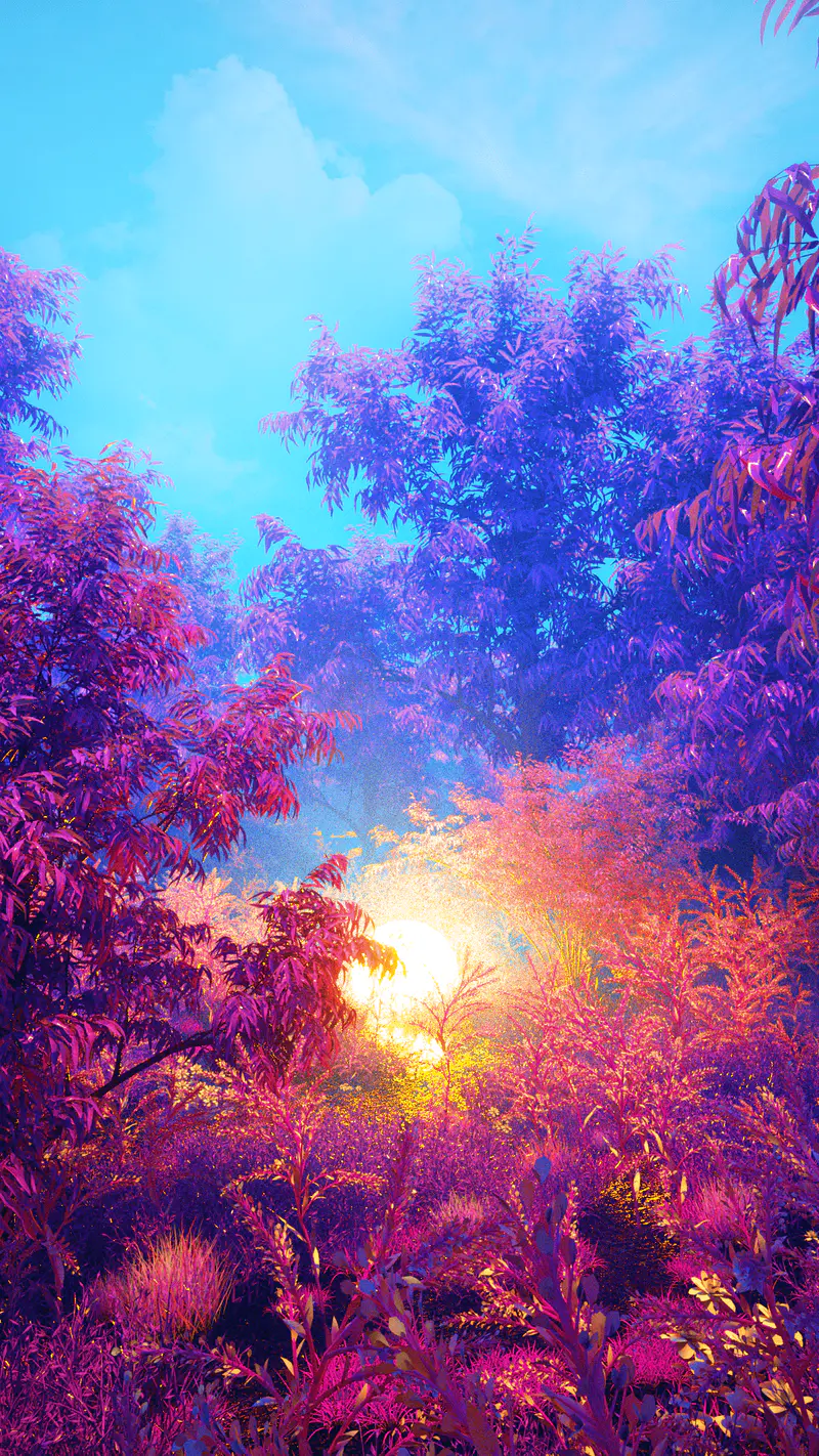 Purple Valley Lake, digital artwork by Ottis Ots