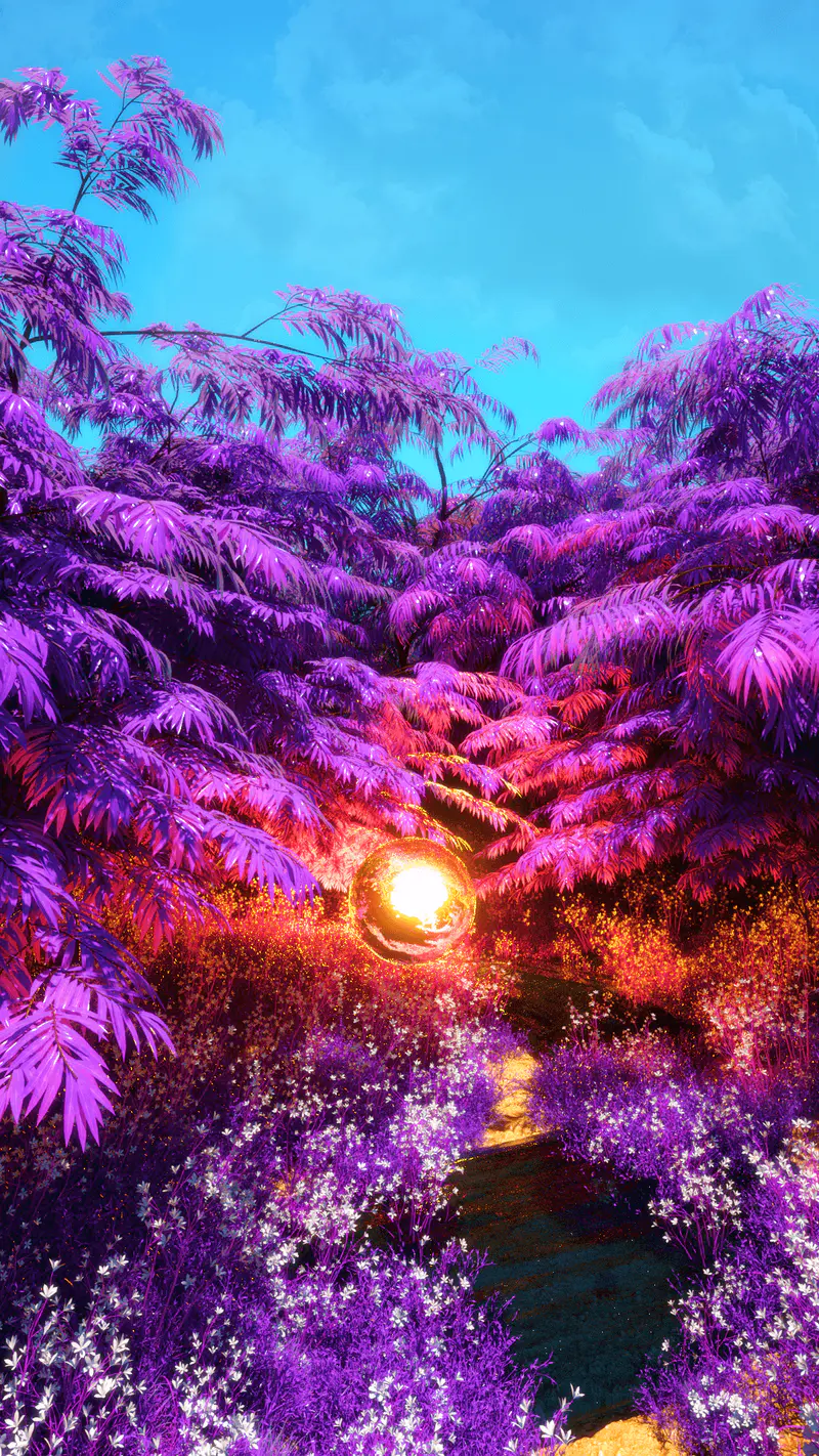 Purple Valley World #02, digital artwork by Ottis Ots