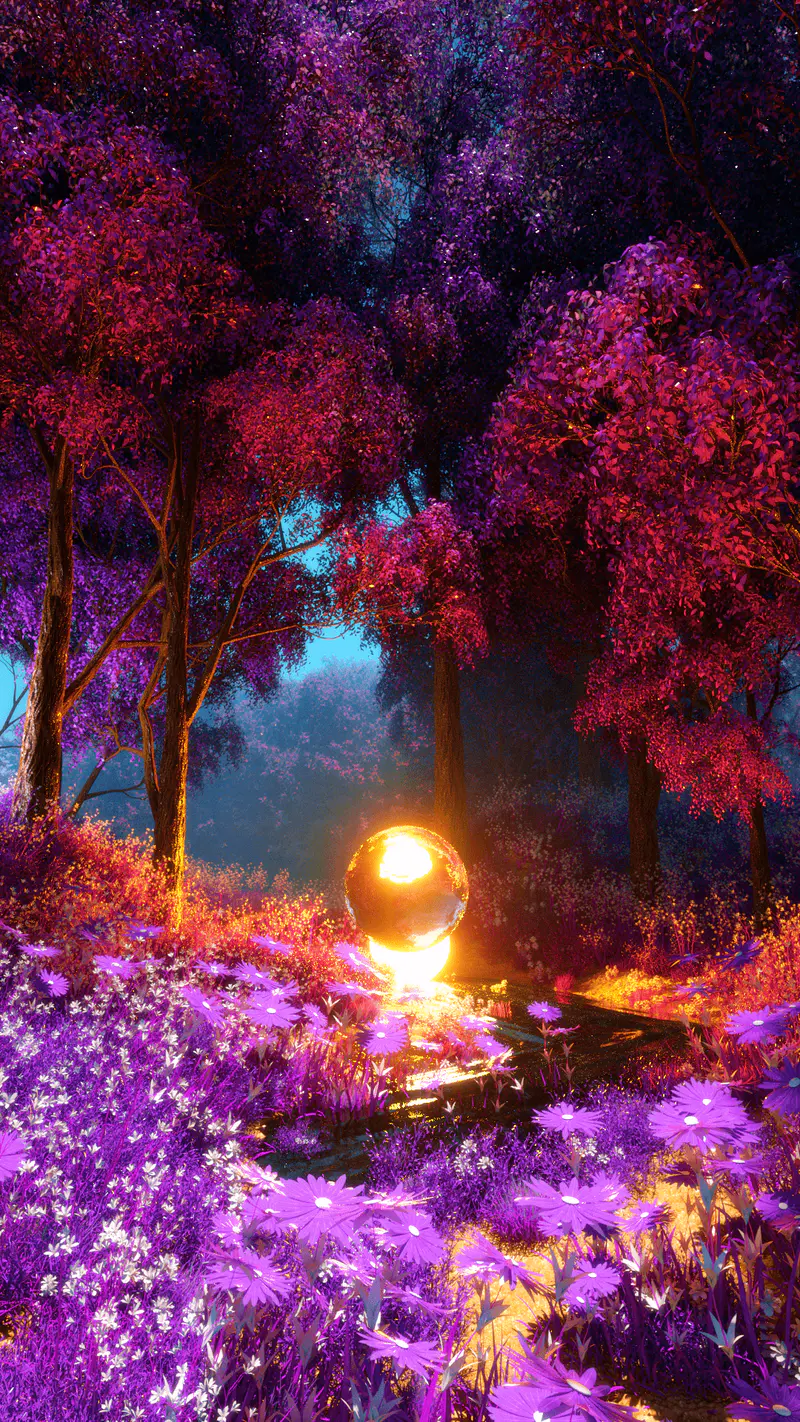 Purple Valley World #03, digital artwork by Ottis Ots